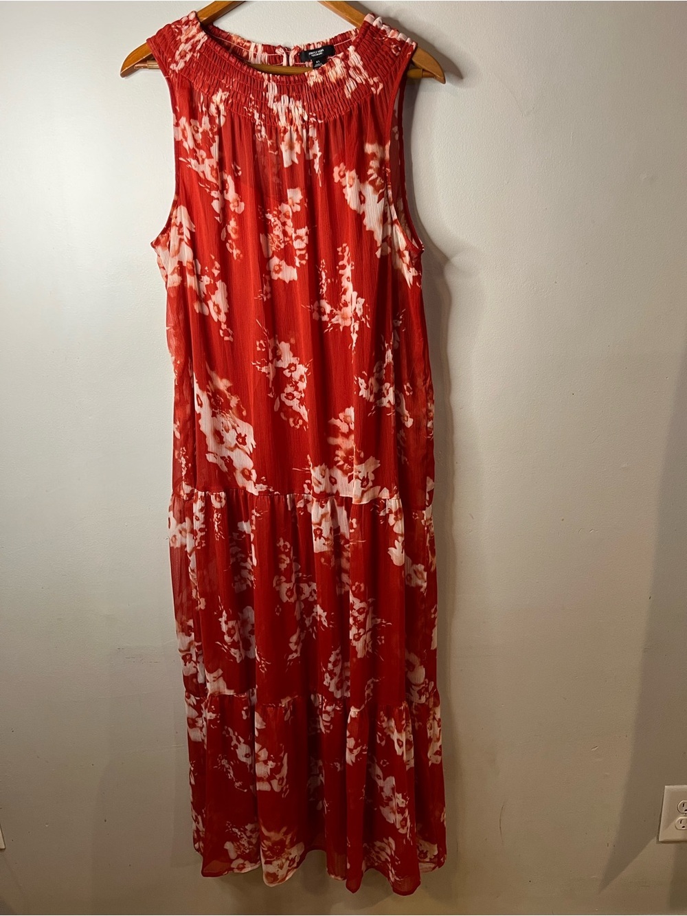 Simply Vera Vera Wang Sleeveless Orange Floral Chiffon Maxi Dress With Slip